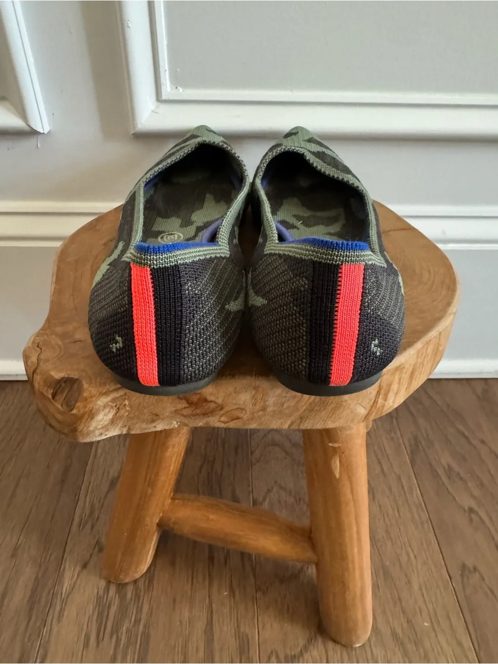 Rothy's Knit Pointed-Toe Flats in Green and Black Camo Size 9